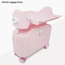 Multifunctional Children Luggage  Suitcase Art.276172 Pink Suitcase-seat on wheels 3 in 1
