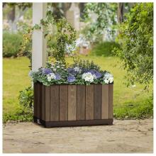 Deco Rectangle Planter Walnut Flower Pot