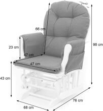 Mendler Relaxing Rocking Chair Art.HWC-C76 Cream supamoji kėdė