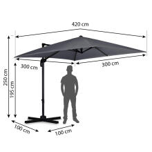 Folding Garden Parasol 8 Segments 420 cm with Cover Plonos PL-883