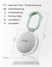 Baby Basic Noise Accessories Baby Sound Machine Art.279969 White Nešiojama garso mašina su laidu ir garso efektais