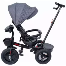 Bebe Basic Schumacher Kid  Air Trike Art.281266 Black Children's tricycle with handlebars, roof and inflatable wheels