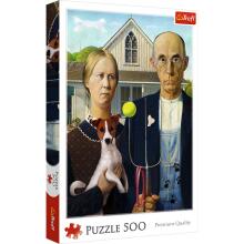 Puzzle - 500 - American Gothic: Dog Edition Trefl 37526