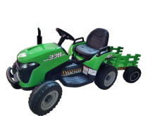 Akumuliatorinis traktorius - 12V - BBH-030 - TRAKTORIUS su PRIEKABA - ŽALIAS