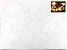 Paveikslas pagal numerius - 50913 - 2 ŠUNIUKAI - dydis 40x30 cm