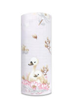 Diaper - 0989- TETRA PRINT - EGA - SWAN - GREY  - size 70x80 cm