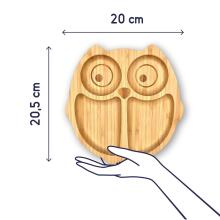 Bamboo Wood Plate Art.285595 Деревянная тарелка с присоской и отсеками