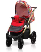 Babylux Aspero Art.286043 Red Tulips Universal 3-in-1 stroller