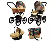 Babylux Classic Art.286140 Garden Flowers vežimėlis 3 viename