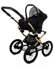 Babylux Margaret Gold Art.286151 Black Dots  Dots vežimėlis 3 viename