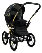 Babylux Margaret Gold Art.286152 Black Grey  Dots vežimėlis 3 viename