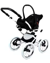 Babylux Margaret White Art.286162 Black Dots  vežimėlis 3 viename