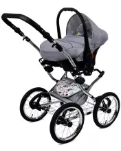 Babylux Margaret Exclusive Art.286176 Bouguests Peony Classic 3-in-1 baby stroller
