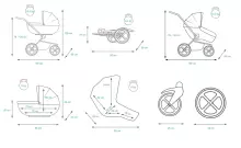 Babylux Color Lux Art.286191 Bouguets Peony Universal 3-in-1 stroller