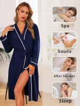 Italian Fashion Women Bathrobe Long Sleeve Art.286673 Black  Maternity robe