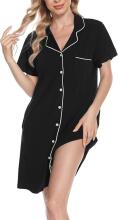 Italian Fashion Nightdress Art.286682 Black  Ночная рубашка для беременных / кормления на пугвицах