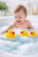 Happy Toys Bath Toy Duck Art.9842 Classic Bath Toy Duck 6cm, makes a squeaking sound vonios žaislo antis