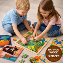 Happy Toys Mini Wooden Puzzle Art.8101 Wooden mini Puzzle,9 psc