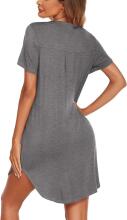Italian Fashion Night Dress Art.287193 Dark Grey Maternity/Nursing Nightgown