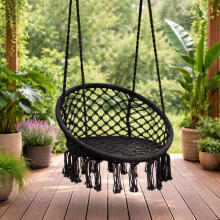 Boho hanging chair garden swing, Black, MultiGarden