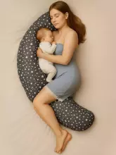 La Bebe™ Moon Cotton Maternity Pillow Art. 5-170 Wild Life. Large pregnancy pillow with Memory Foam filling (especially soft and quiet filling)