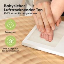 Baby Handprint and Footprint Maker Set Art for Baby Art.288168 Natural  Triple wooden frame