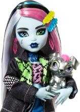 Monster High Frankie Stein Art.HXH73  lėlė – elektrinis mokyklos stilius su Watzie ir aksesuarais