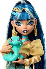 Monster High Cleo De Nile lėlė – karališkas auksinis stilius su Hissette