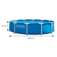 Rėminis sodo baseinas apvalus 366x76 cm, INTEX 28210ND