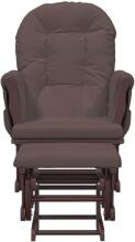 Bebe Basic Rocking Chair with Stool Art.290063 Pink Supamoji kėdė