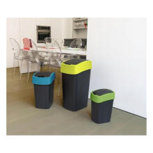 Trash can Flip Bin 45L black/blue