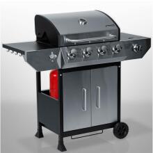 Garden gas grill with cast iron grate and lid 4+1 burners Berdsen BD-896