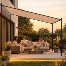 Terasinė pergola 3x3 m plieninė pavėsinė su bežine danga MultiGarden