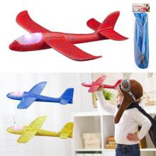 Bebe Basic Small Planer Art.294566 Blue Set: Glider airplane made of lightweight and durable foam + 36cm launcher