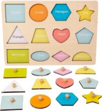 Adena Montessori Wooden Art.294587 Montessori Wooden Puzzle Board
