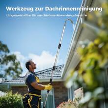 Bebe Basic Gutter Cleaner Art.294721 Cleaner for Floor Cleaning, Pressure Washer Accessories with Telescopic Handle, Aluminium Curve Bar and Brass Swivel Head