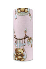 Diaper - 31340 - TETRA PRINT - EGA - TEDDY BEARS in BASKET - PINK - size 70x80 cm