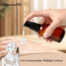 Empty Glass Bottles Brown with Sticker Funnel Art.294984   Amber Glass Lotion Bottles with Pump Dispenser,30ml,1 psc
