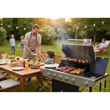 Gas garden grill with cast iron grate and lid 4+1 burners Berdsen BD-897