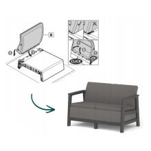 Dvivietė sodo sofa &bdquo;Scandi Linea&ldquo;, pilka