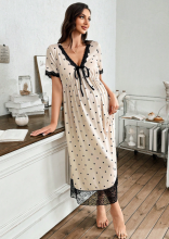 Moonlight&Mama Maternity Dress Art.296154 Beige Short sleeve maternity/nursing nightgown