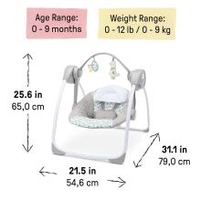 Ingenuity Comfort 2 Go Portable Baby Swing Art.296542 Endless Bloom  Supamoji kėdė su melodijomis