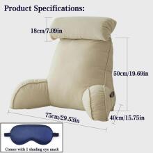 Basic CS Lline Care & Support Large Reading Pillow  Art.296546 Blue Grey Large reading pillow, back support pillow with removable neck cushion