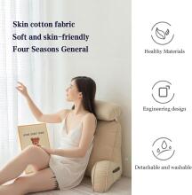 Basic CS Lline Care & Support Large Reading Pillow  Art.296549 Light Grey Large reading pillow, back support pillow with removable neck cushion