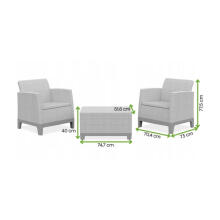 Garden furniture set Scandi Forma Balcony Set pebble gray/light beige
