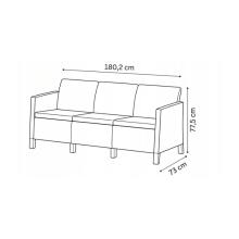 Garden sofa two-seater Scandi Form 3 Seater Sofa light gray/dark steel gray