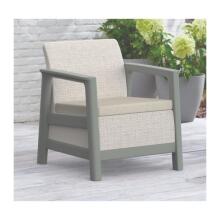 Garden furniture set Scandi Linea 2 Seater Set pebble grey/sage green stone tone