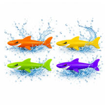 Set of Toys for Learning to Dive, Bath, Pool, Colorful Sharks, 4 pcs.
