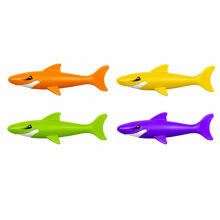 Set of Toys for Learning to Dive, Bath, Pool, Colorful Sharks, 4 pcs.