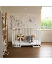 Waldin Baby Collection Bed Crib  7 in 1 Art.297432 White Multifunctional wooden 7-in-1 transforming crib